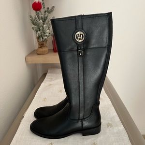 TOMMY HILFIGER Womens Black Flex Gore Logo Padded Boot